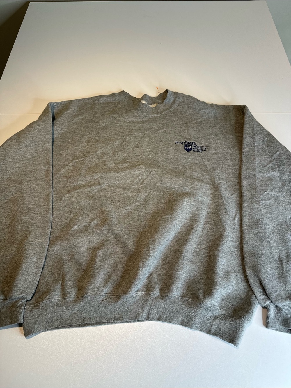 Jerzees Gray Crewneck Sweatshirt with Navy Penn State Logo